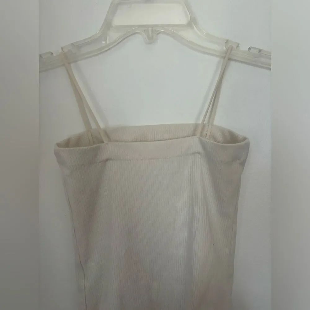 American Eagle Ribbed Spaghetti Strap Bodysuit Size XS Off White - Picture 7 of 7